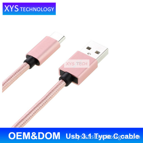2017 hot selling Braided Data Sync Charging,Usb 3.1 Type C cable/